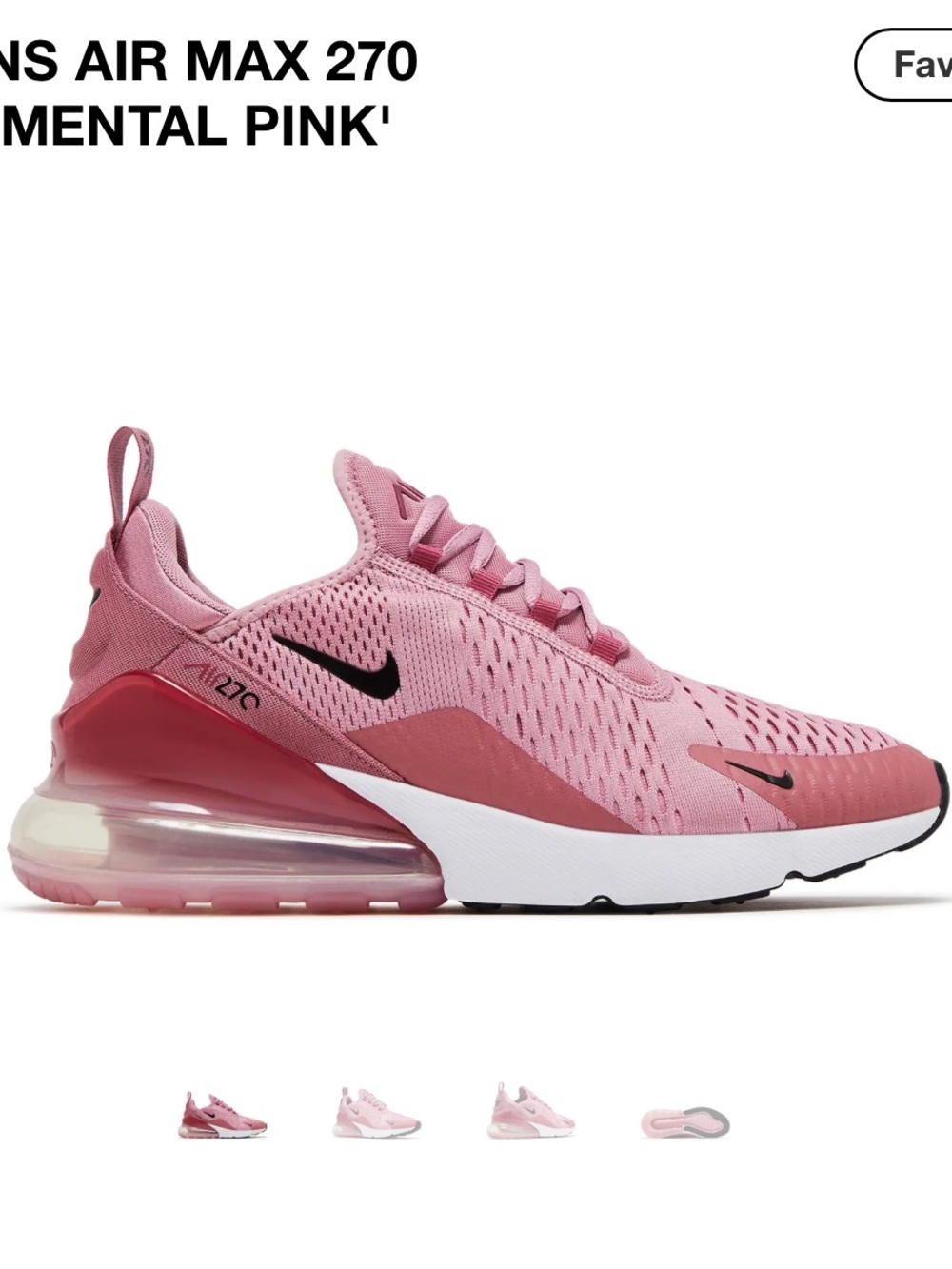 Nike Air Max 270 WMNS in Elemental Pink/Black